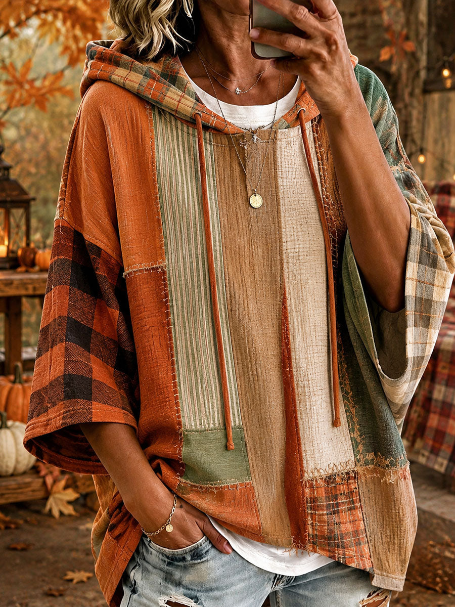 Andrea | Felpa Oversize a Patchwork nei Toni Autunnali