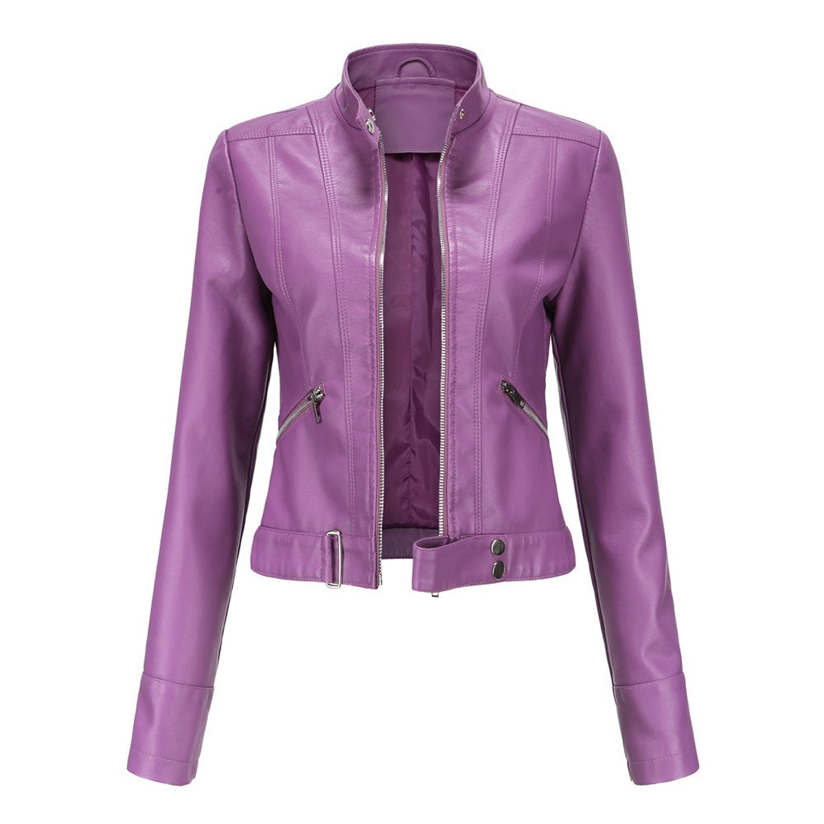 Luana | Giacca Biker Corta con Collo alla Coreana