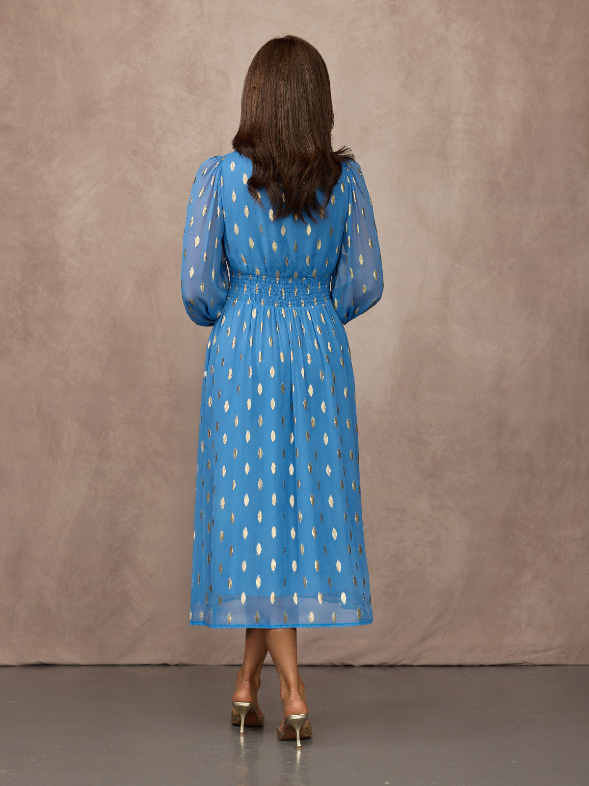 Sonia | Abito Lurex a Maniche Lunghe - Blu