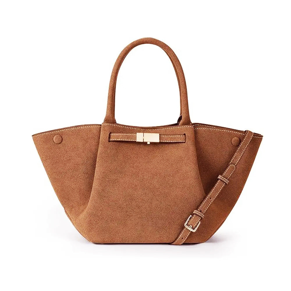 Borsa tote versatile in finta pelle scamosciata vintage