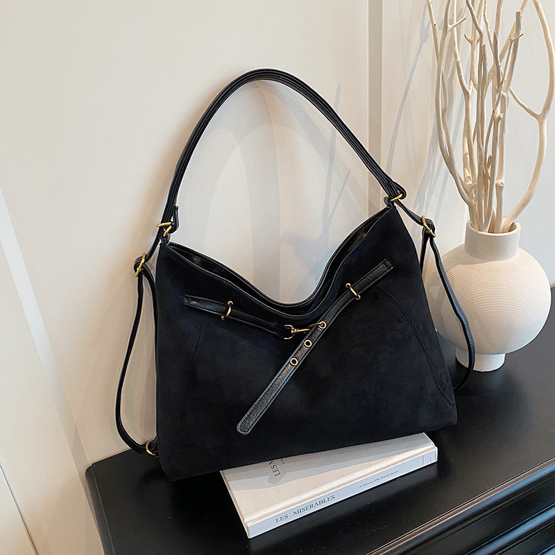 Borsa a tracolla multifunzionale in pelle scamosciata vintage di alta gamma