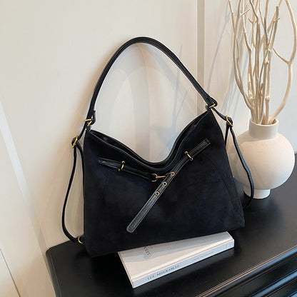 Borsa a tracolla multifunzionale in pelle scamosciata vintage di alta gamma