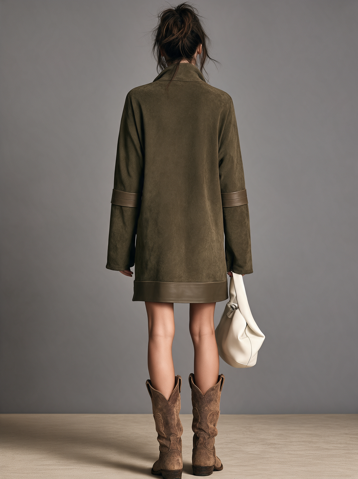 Salome | Abito Shift in Stile Vintage per Donna con Pannelli in Similpelle Scamosciata e PU