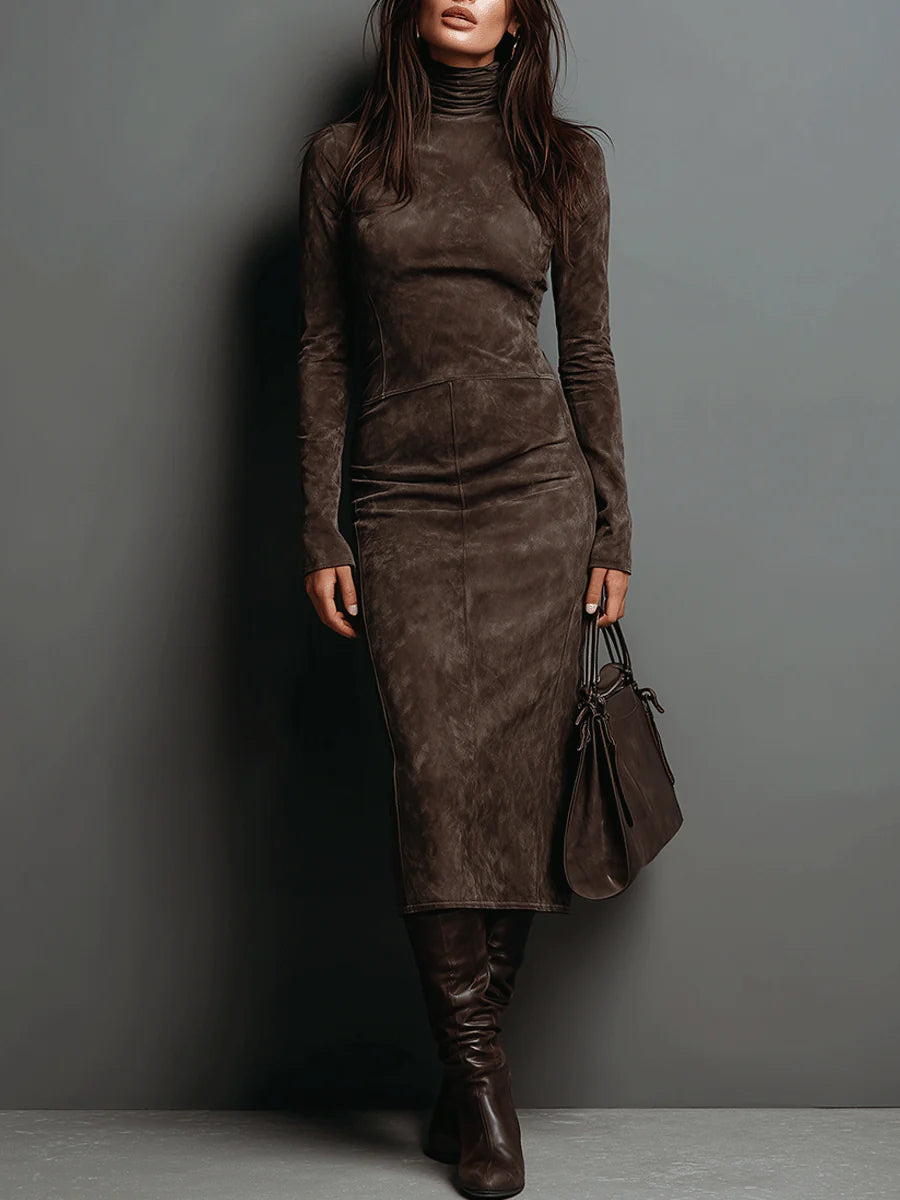 Lorène | Vestito midi lungo marrone