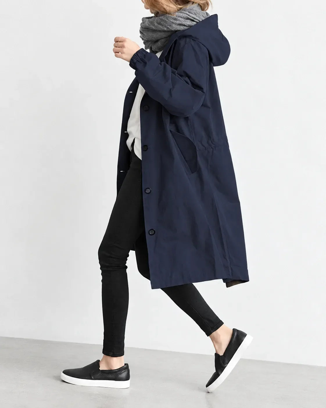 Maisie | Cappotto Oversize con Cappuccio e Bottoni