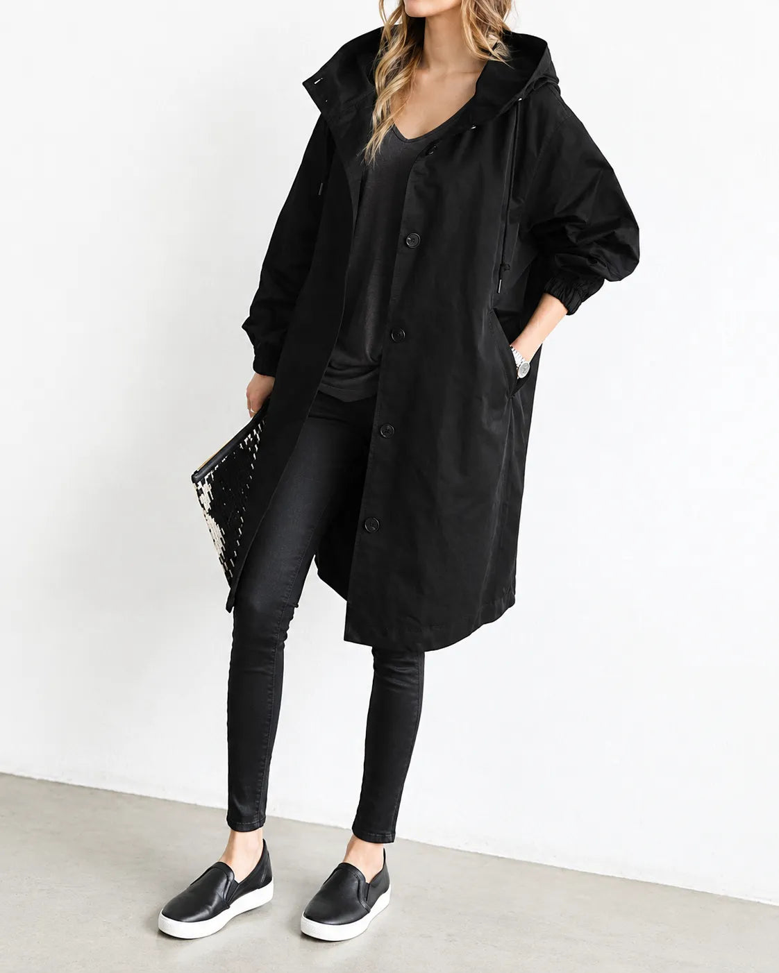 Maisie | Cappotto Oversize con Cappuccio e Bottoni
