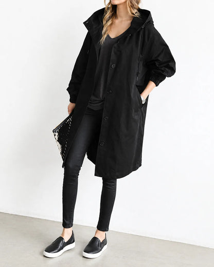 Maisie | Cappotto Oversize con Cappuccio e Bottoni