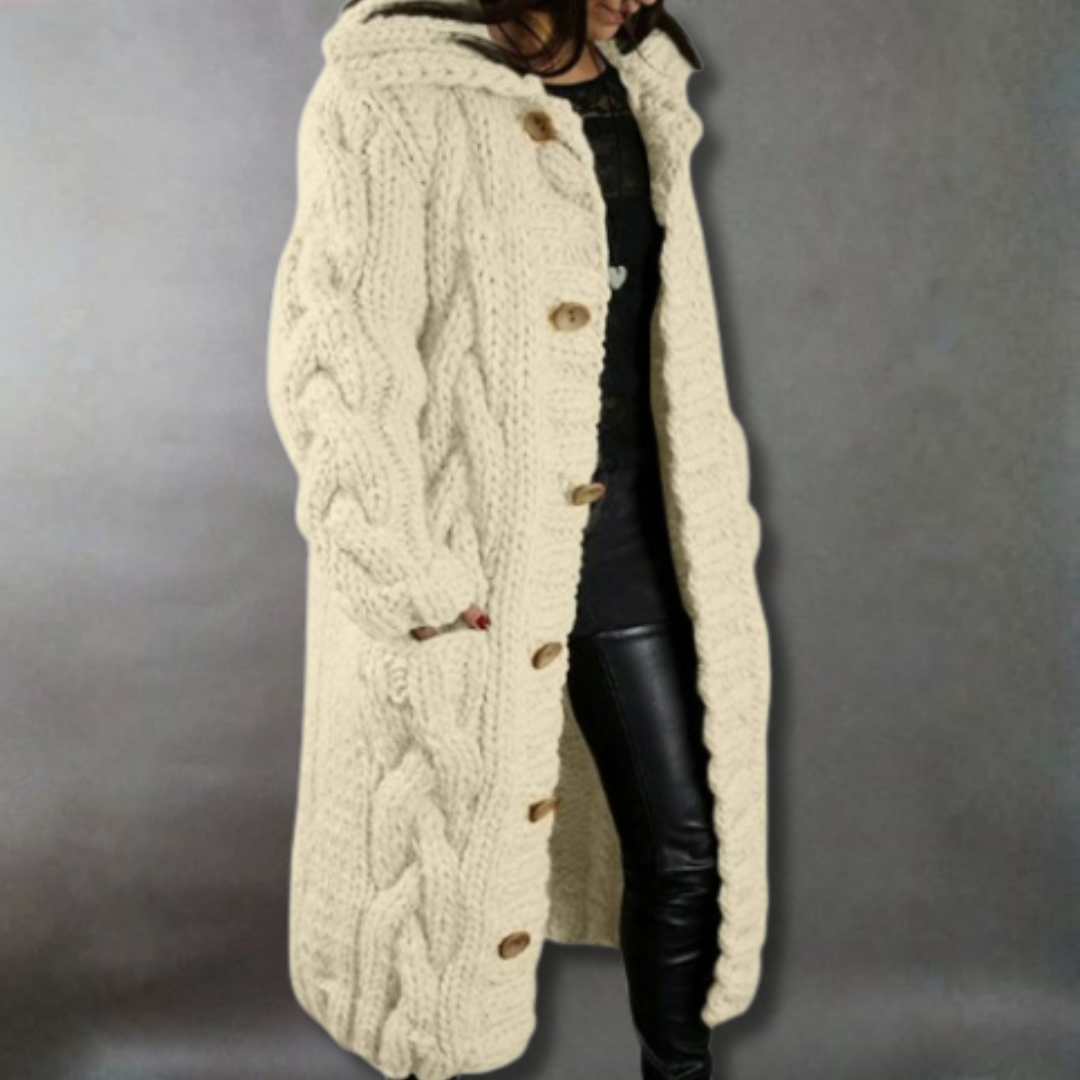 Enid | Cardigan lungo con cappuccio e comodo