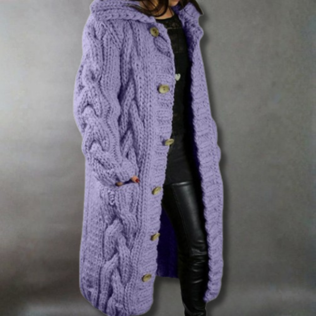 Enid | Cardigan lungo con cappuccio e comodo