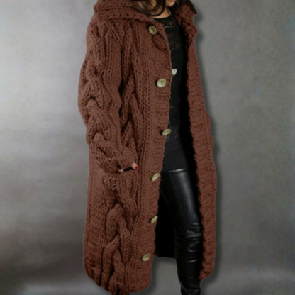 Enid | Cardigan lungo con cappuccio e comodo