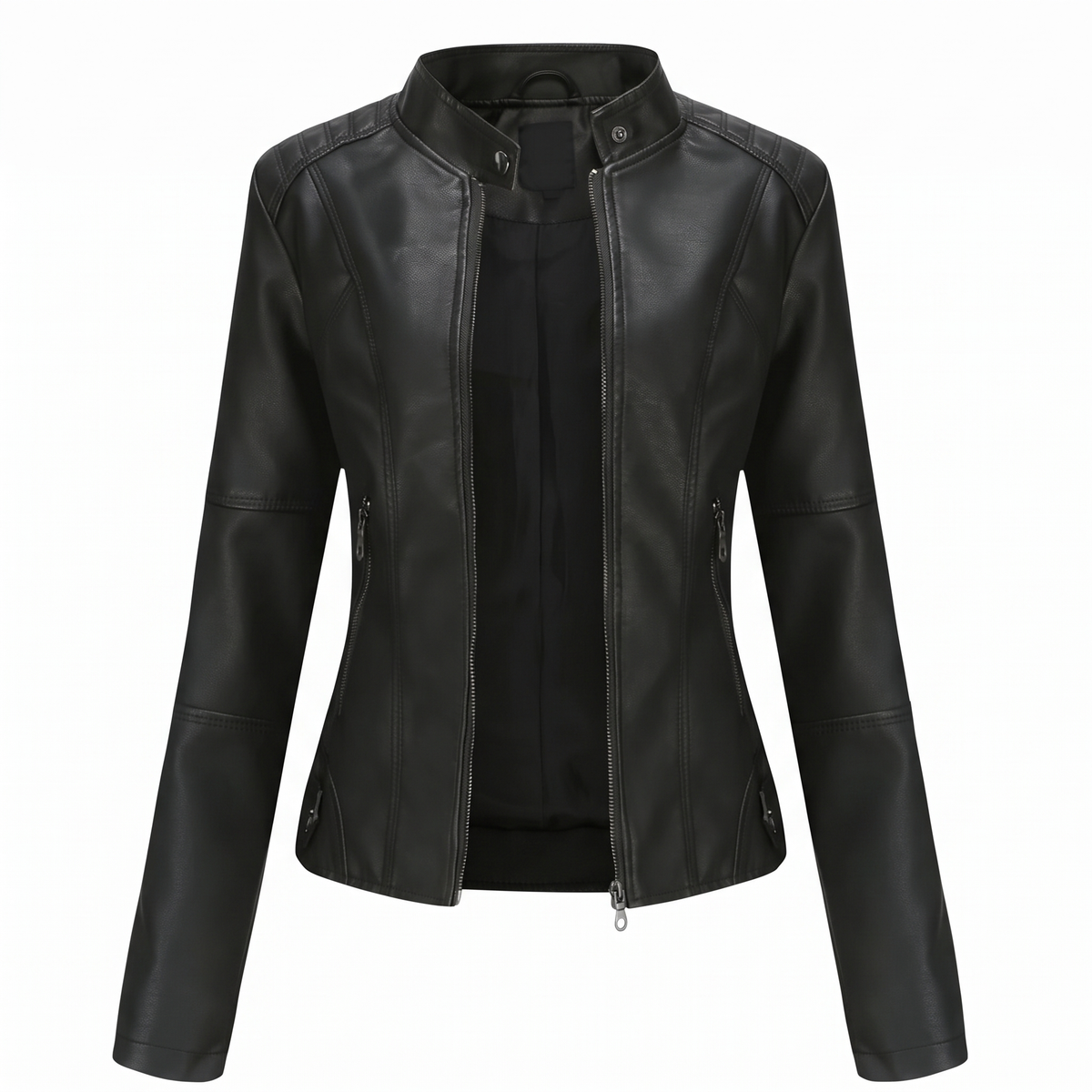 Miranda | Giacca Biker Slim con Collo alla Coreana e Zip