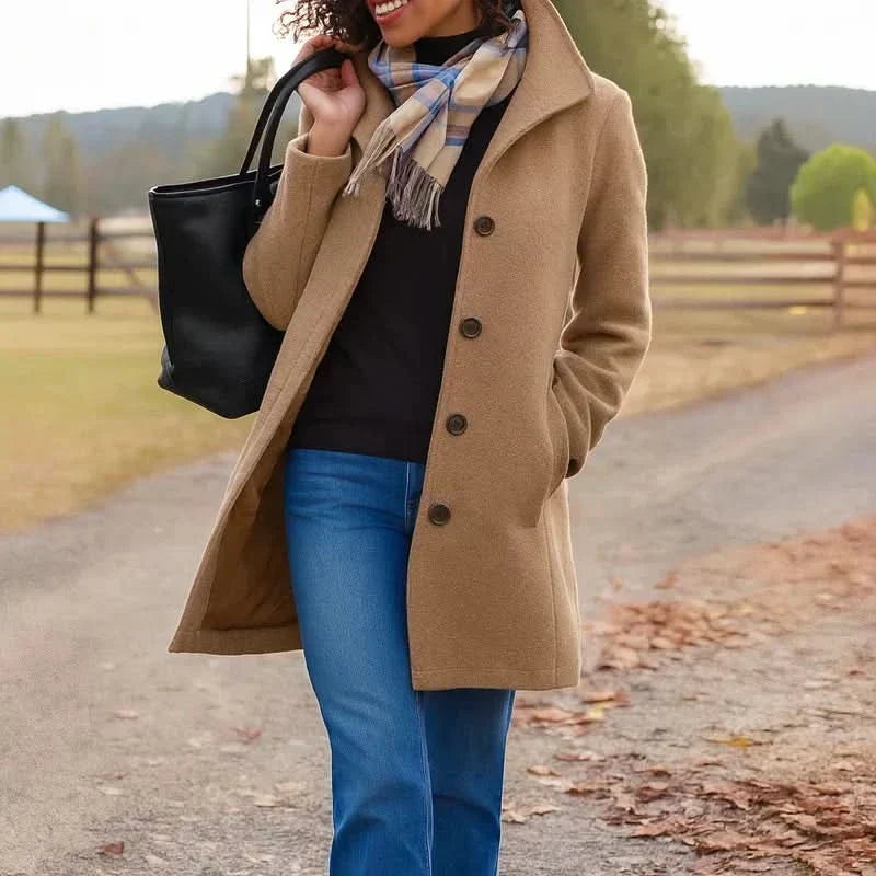 Greta | Cappotto in Panno a Taglio Dritto (10 colori)