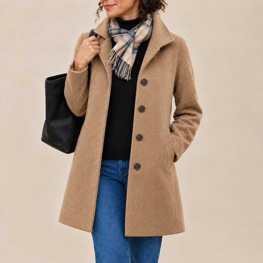 Greta | Cappotto in Panno a Taglio Dritto (10 colori)