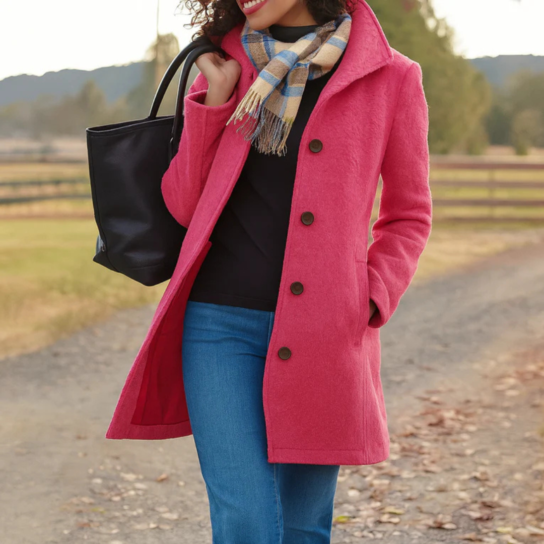 Greta | Cappotto in Panno a Taglio Dritto (10 colori)