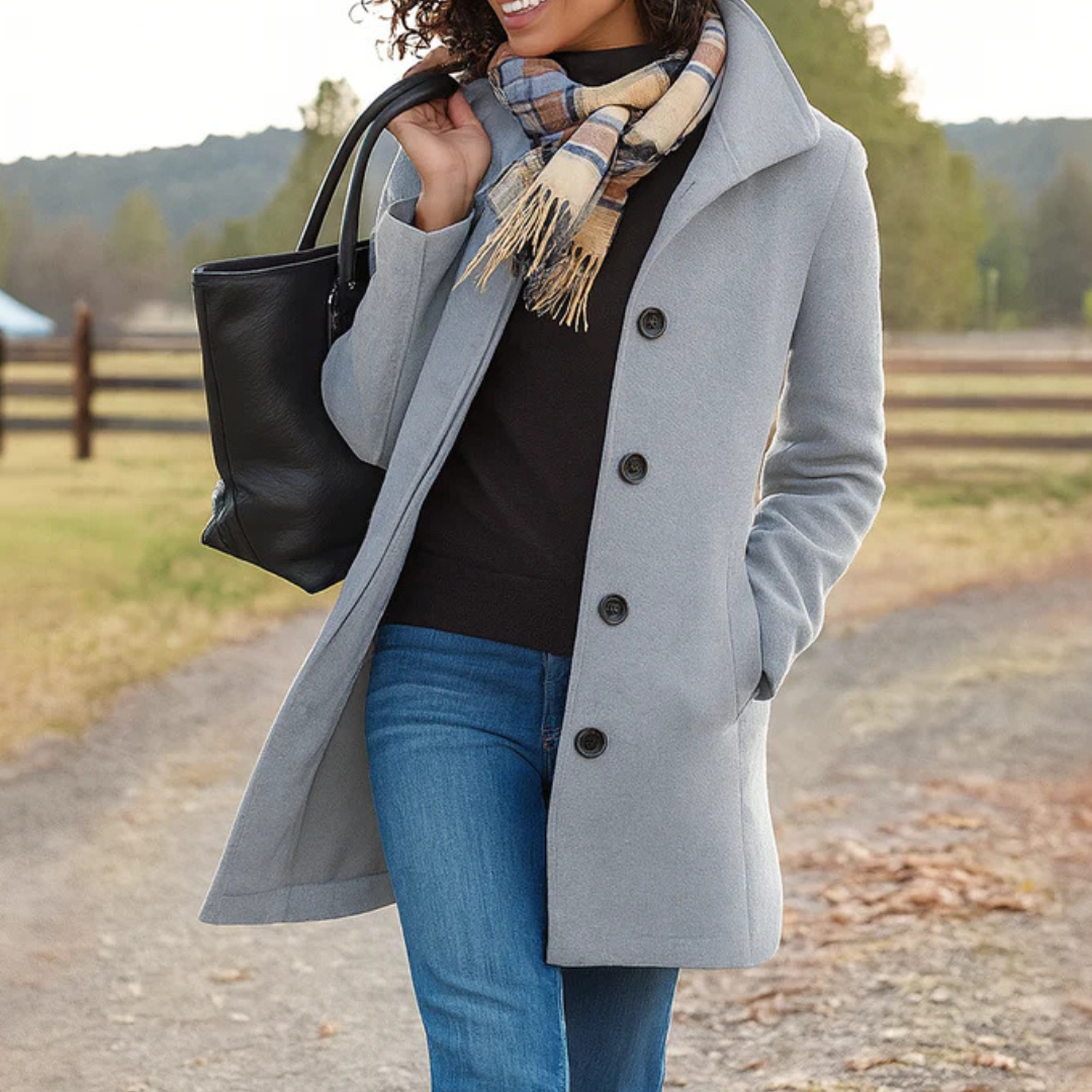 Greta | Cappotto in Panno a Taglio Dritto (10 colori)