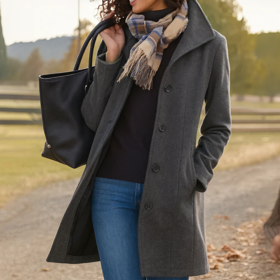 Greta | Cappotto in Panno a Taglio Dritto (10 colori)