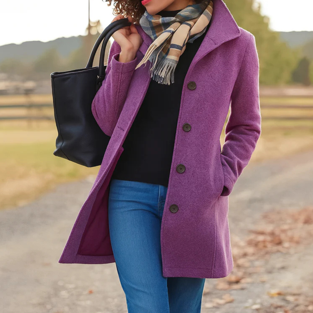 Greta | Cappotto in Panno a Taglio Dritto (10 colori)