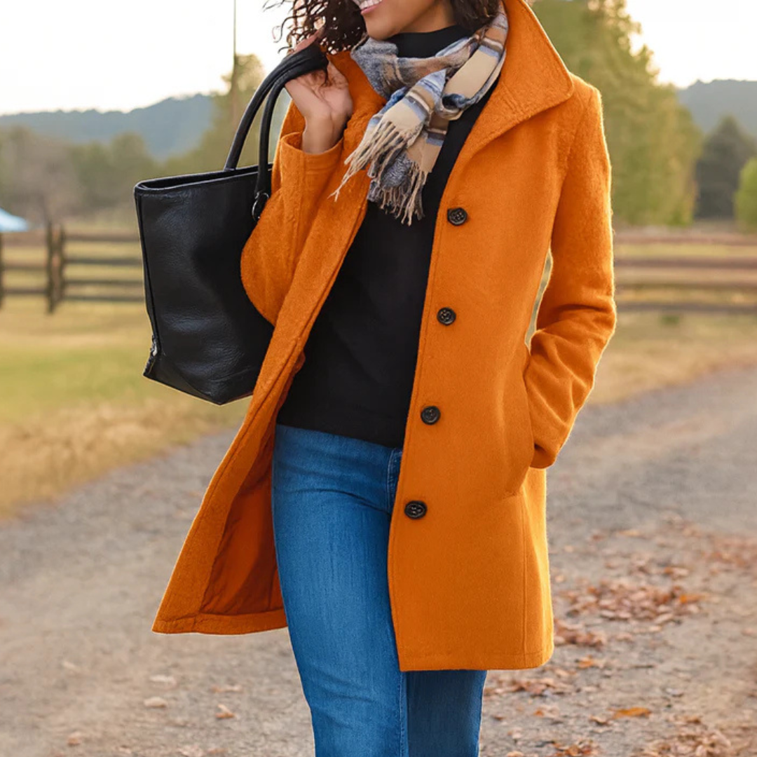 Greta | Cappotto in Panno a Taglio Dritto (10 colori)