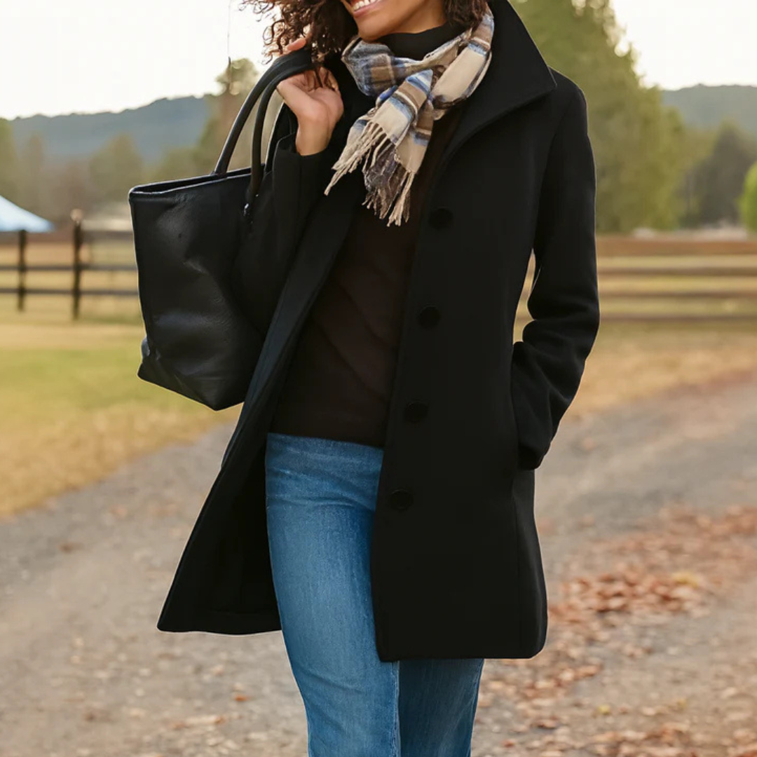 Greta | Cappotto in Panno a Taglio Dritto (10 colori)