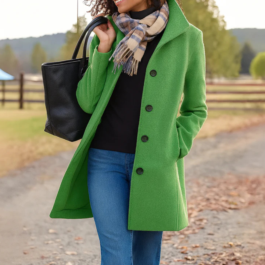 Greta | Cappotto in Panno a Taglio Dritto (10 colori)