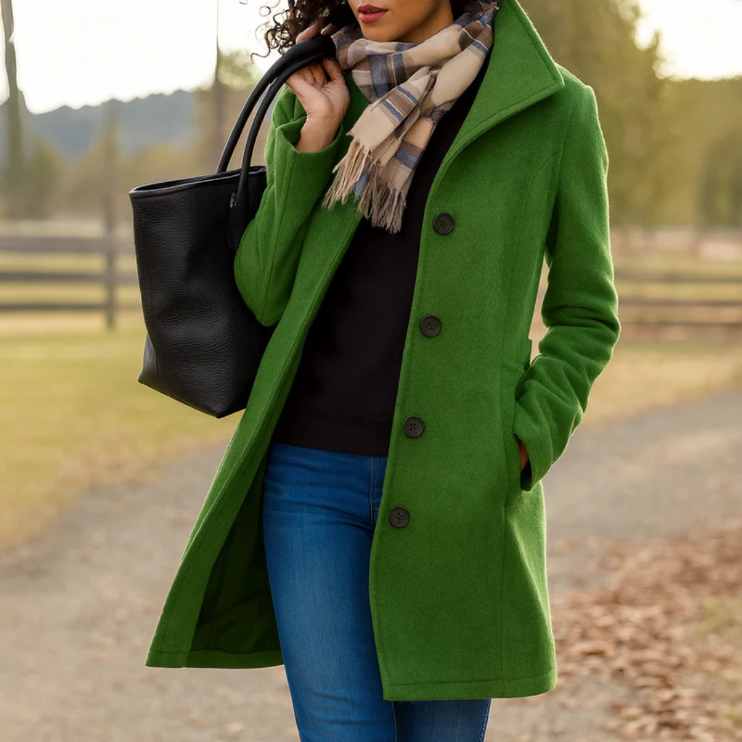 Greta | Cappotto in Panno a Taglio Dritto (10 colori)