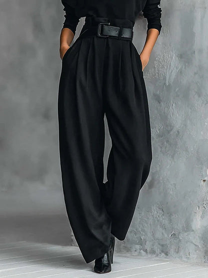 Jolanda | Completo Dolcevita e Pantalone con Cintura, Nero