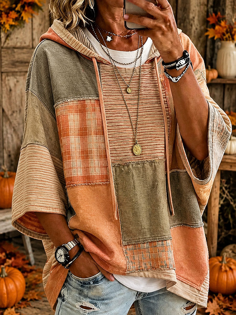 Cristina | Felpa oversize patchwork autunnale