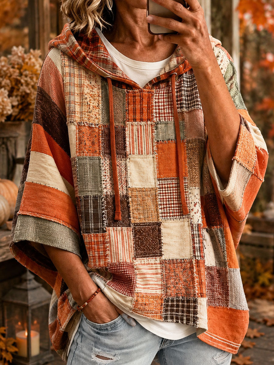 Roxana | Felpa Oversize con Patchwork Artistico