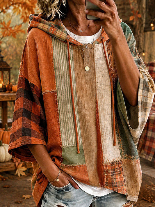 Andrea | Felpa Oversize a Patchwork nei Toni Autunnali