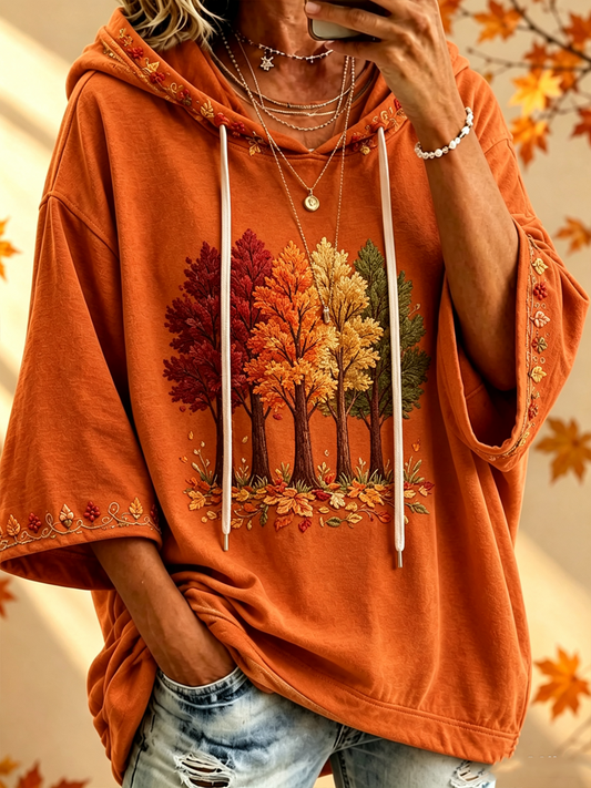 Maria | Felpa Oversized con Stampa Autunnale