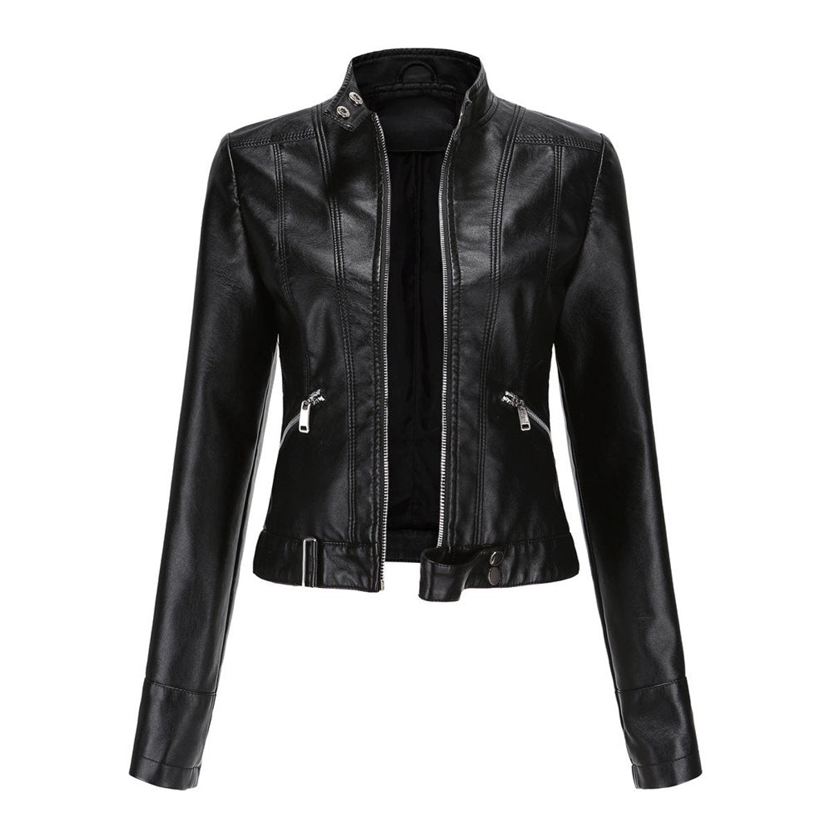 Luana | Giacca Biker Corta con Collo alla Coreana