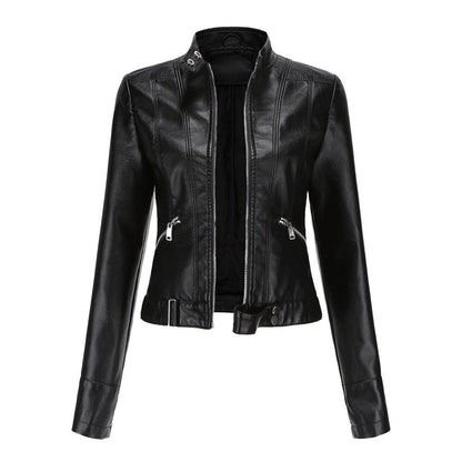 Luana | Giacca Biker Corta con Collo alla Coreana
