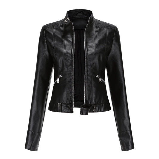 Luana | Giacca Biker Corta con Collo alla Coreana