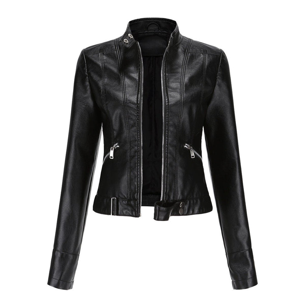 Luana | Giacca Biker Corta con Collo alla Coreana