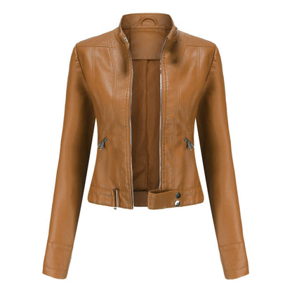 Luana | Giacca Biker Corta con Collo alla Coreana