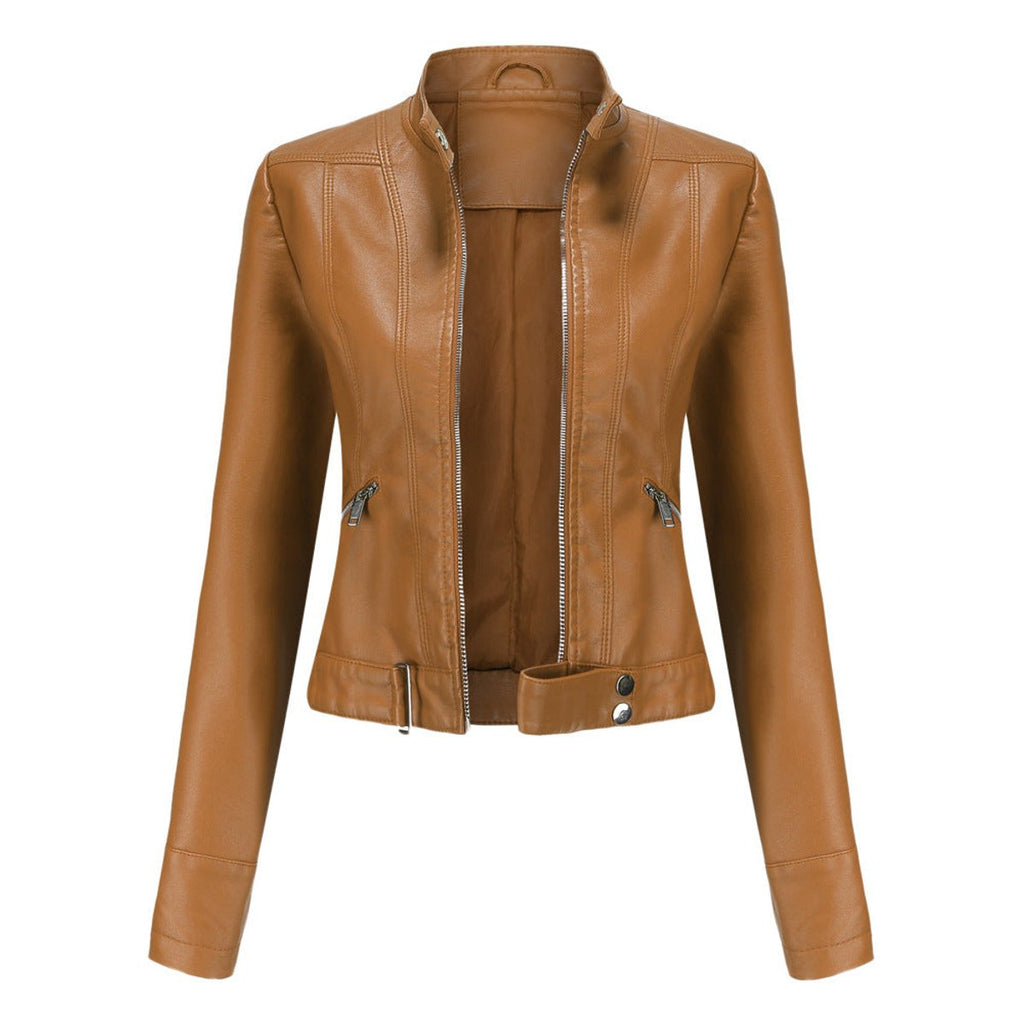Luana | Giacca Biker Corta con Collo alla Coreana
