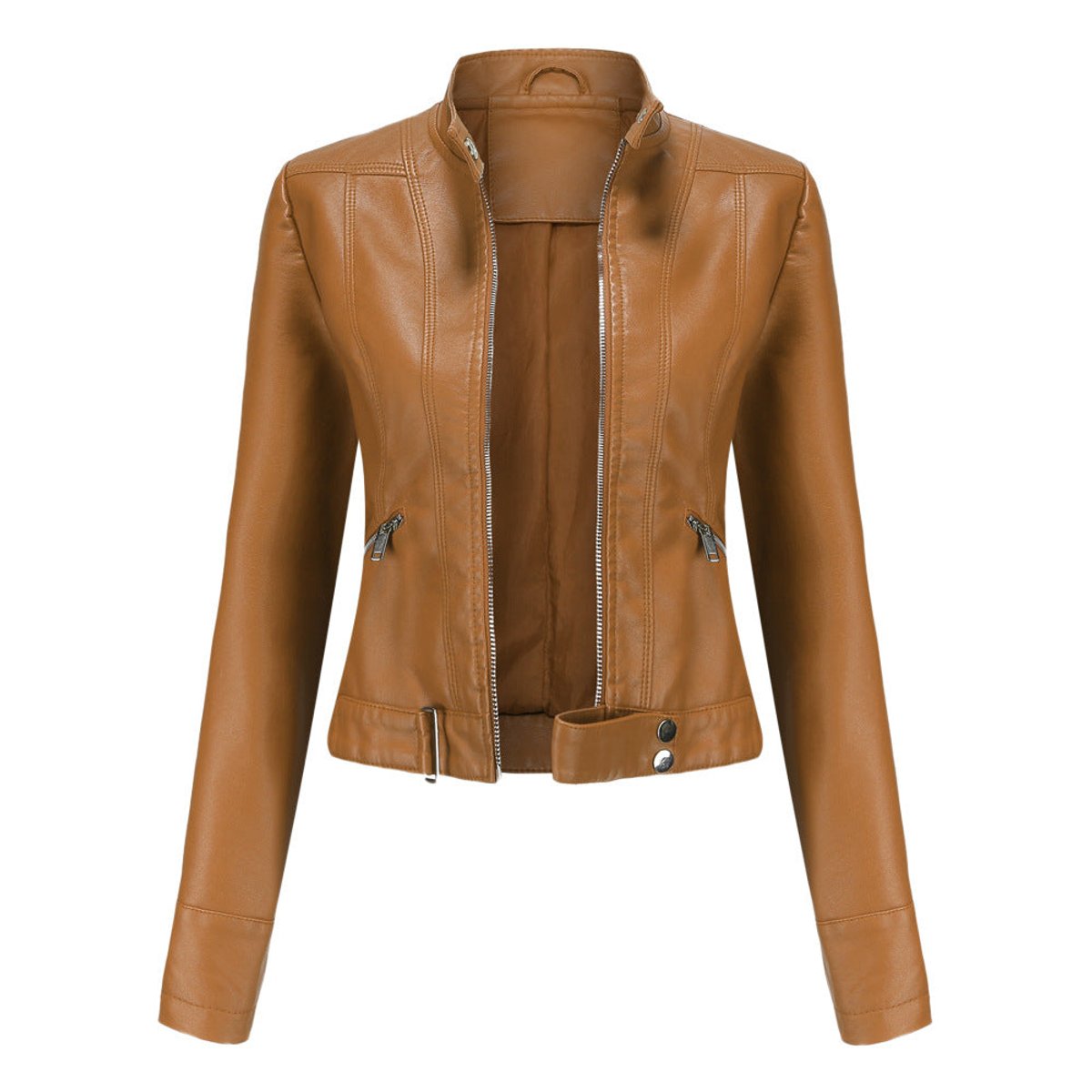 Luana | Giacca Biker Corta con Collo alla Coreana