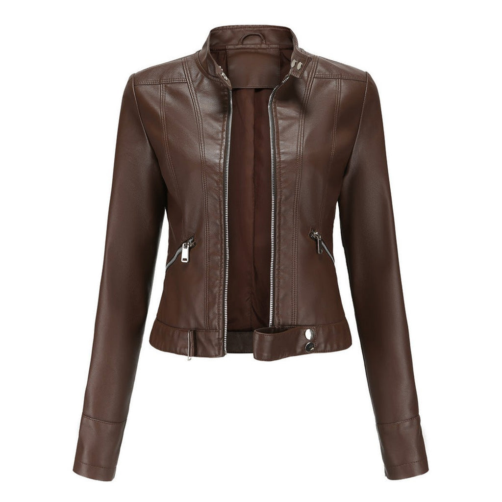 Luana | Giacca Biker Corta con Collo alla Coreana