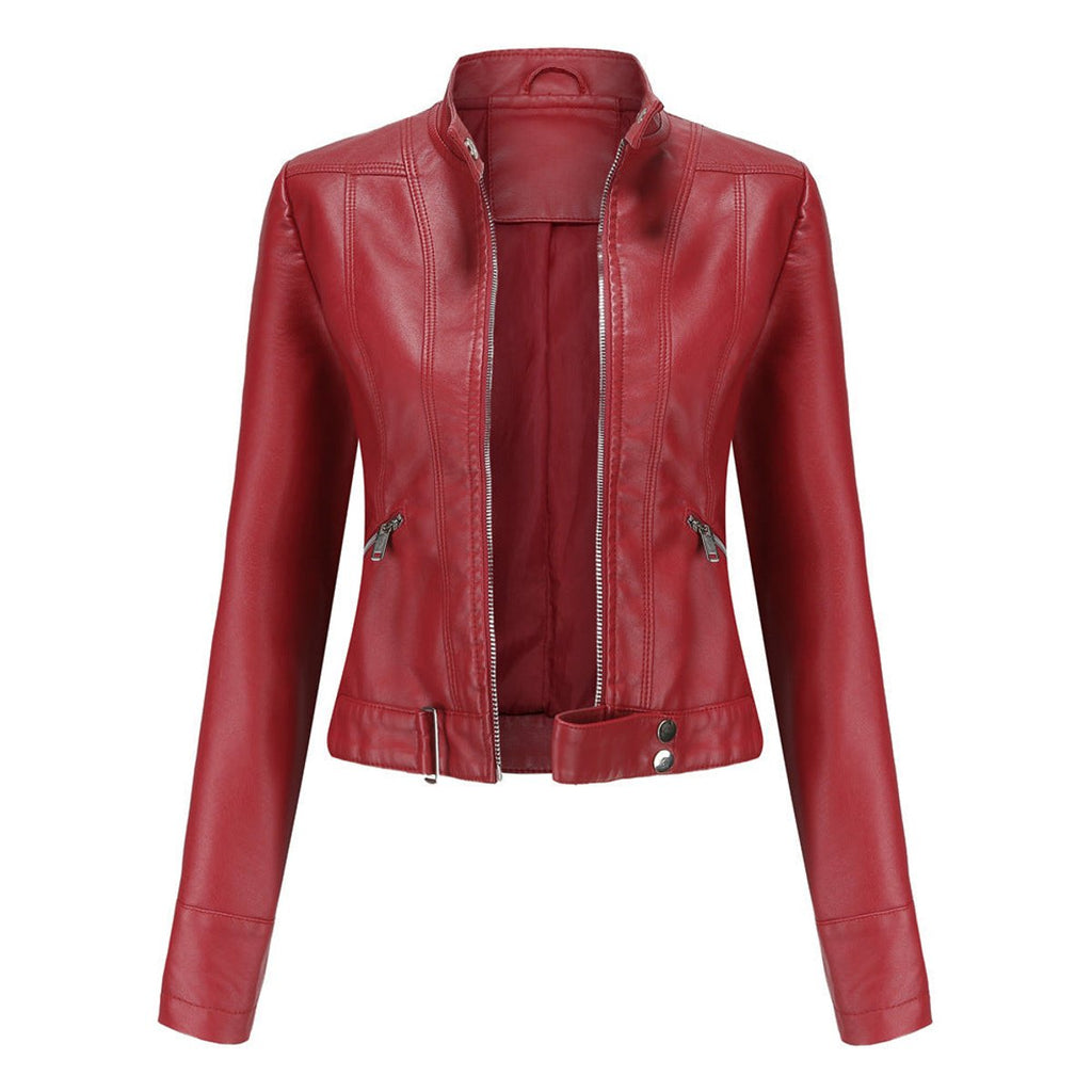 Luana | Giacca Biker Corta con Collo alla Coreana