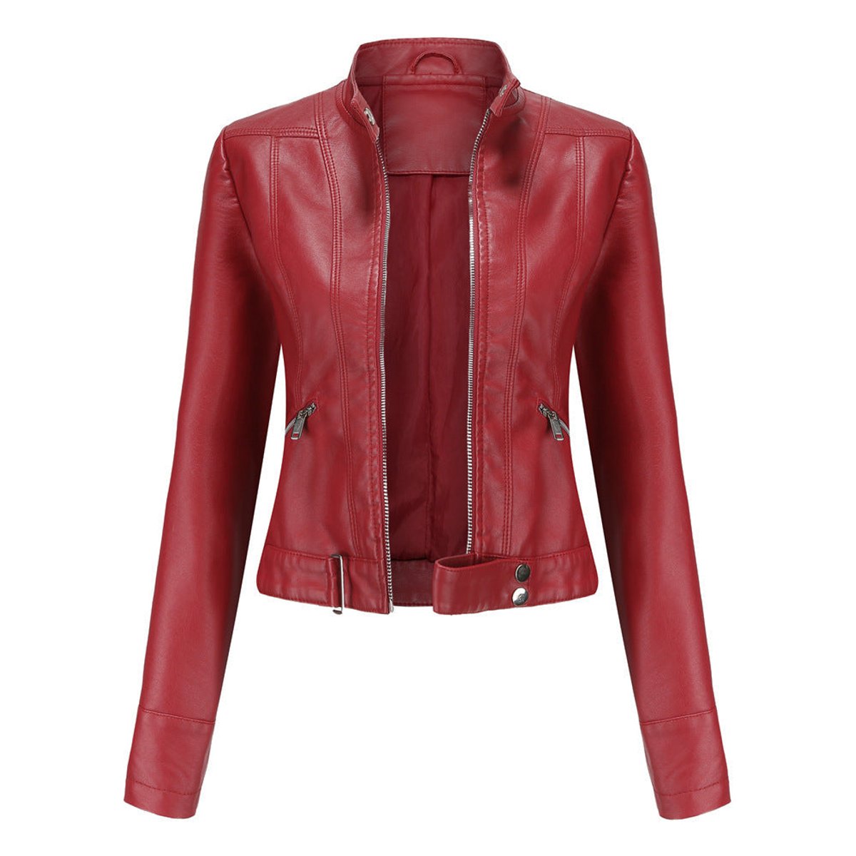 Luana | Giacca Biker Corta con Collo alla Coreana