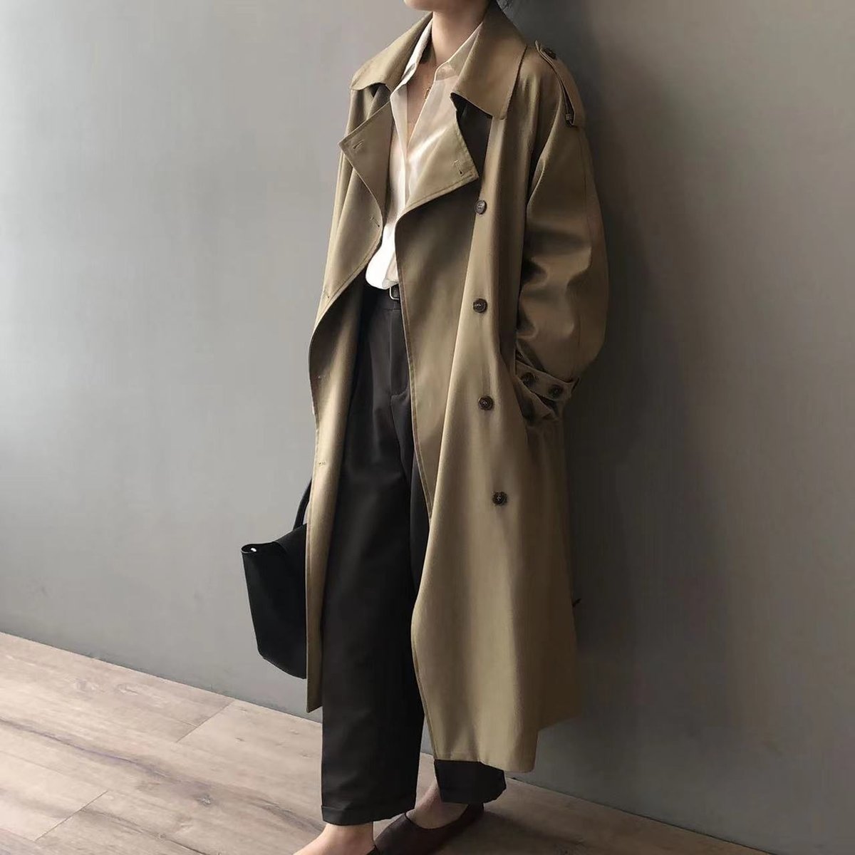 Katherine | Cappotto Trench Lungo Doppiopetto con Cintura