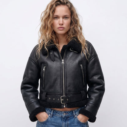 Verena | Giacca Bomber Aviatore Cropped