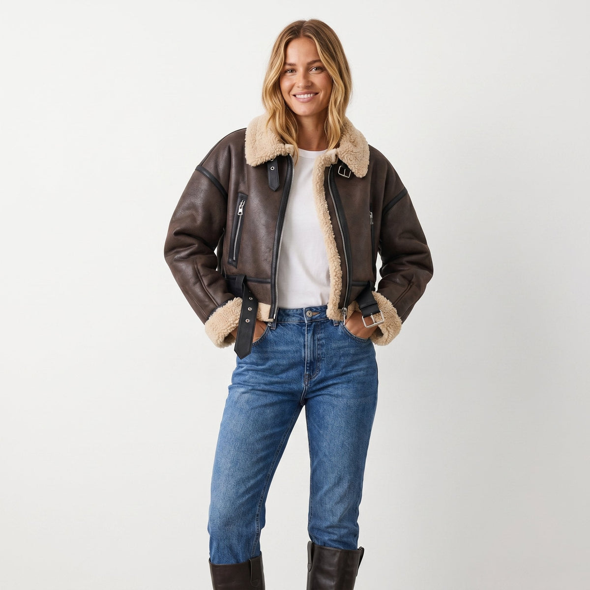Verena | Giacca Bomber Aviatore Cropped