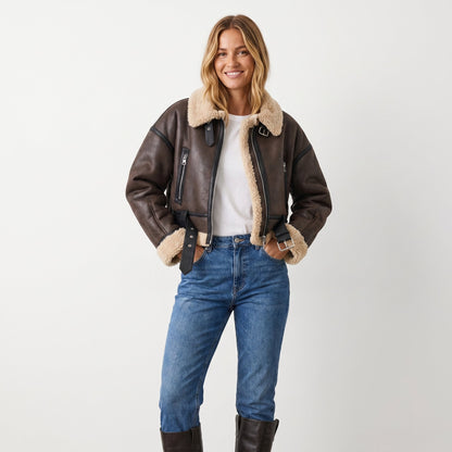 Verena | Giacca Bomber Aviatore Cropped