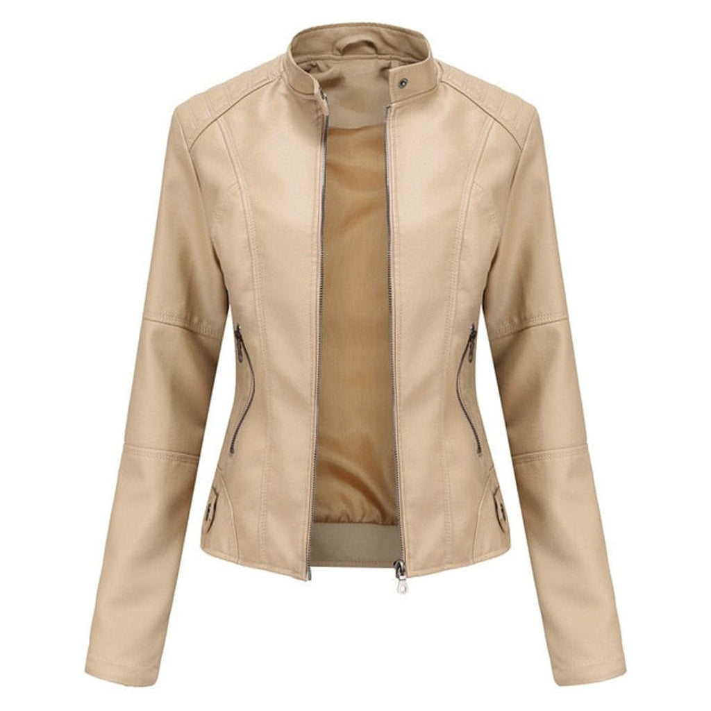 Romina | Giacca Biker Raffinata con Collo alla Coreana