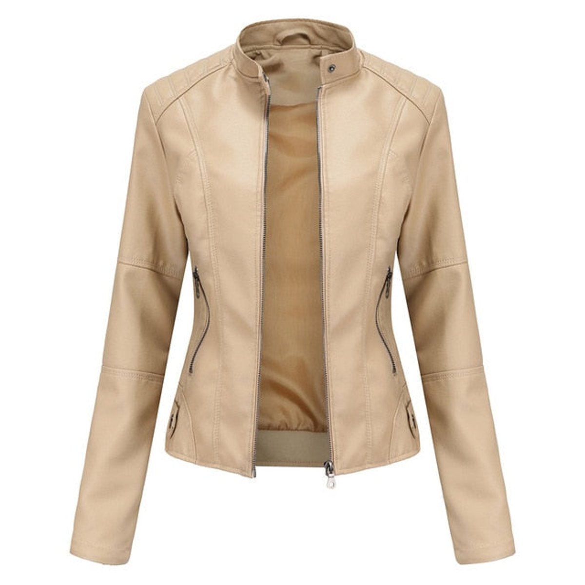 Romina | Giacca Biker Raffinata con Collo alla Coreana