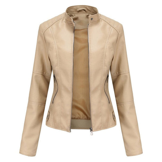 Romina | Giacca Biker Raffinata con Collo alla Coreana