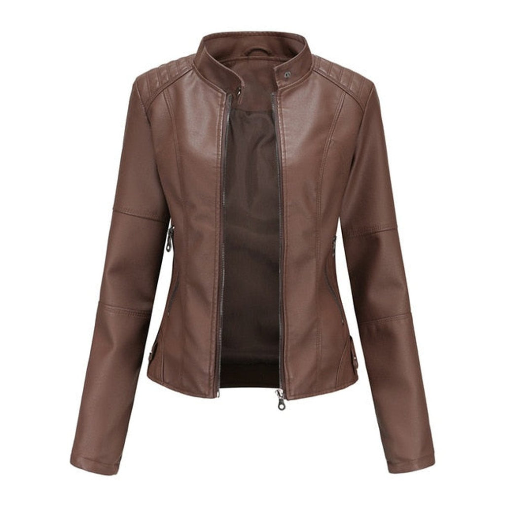 Romina | Giacca Biker Raffinata con Collo alla Coreana