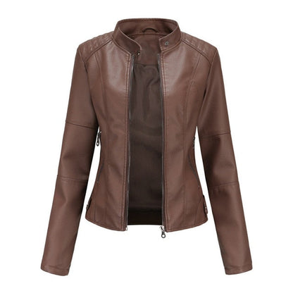 Romina | Giacca Biker Raffinata con Collo alla Coreana