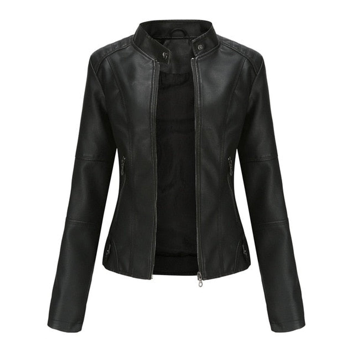 Romina | Giacca Biker Raffinata con Collo alla Coreana